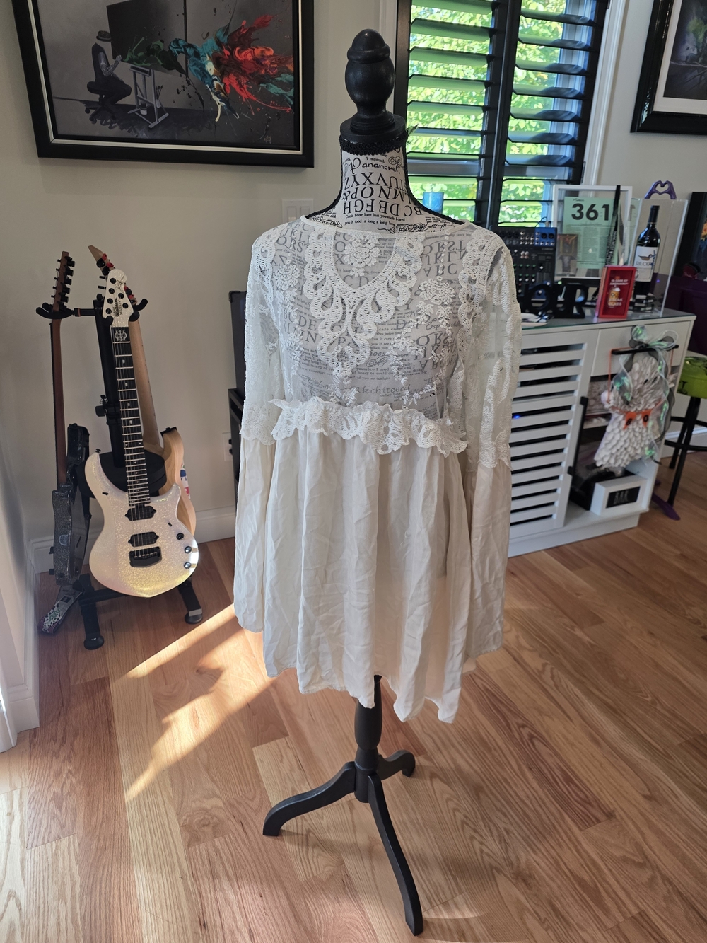 For Love And Lemons Ivory Lace Babydoll Tunic